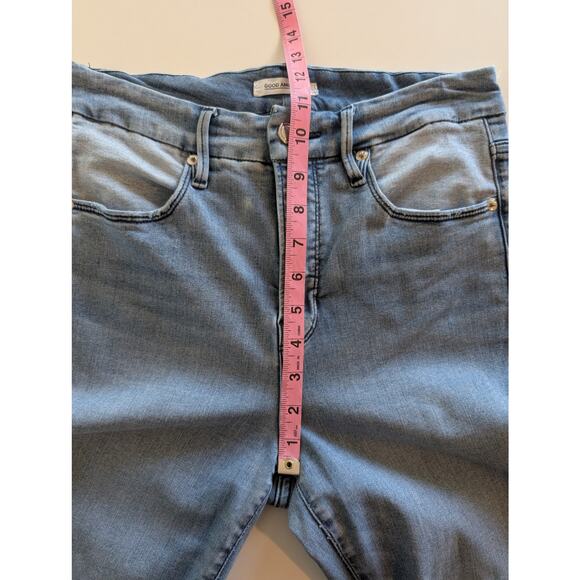 Good American Jeans Good Waist Crop Skinny Distressed Stretch Blue Size 8 29 - Picture 10 of 11